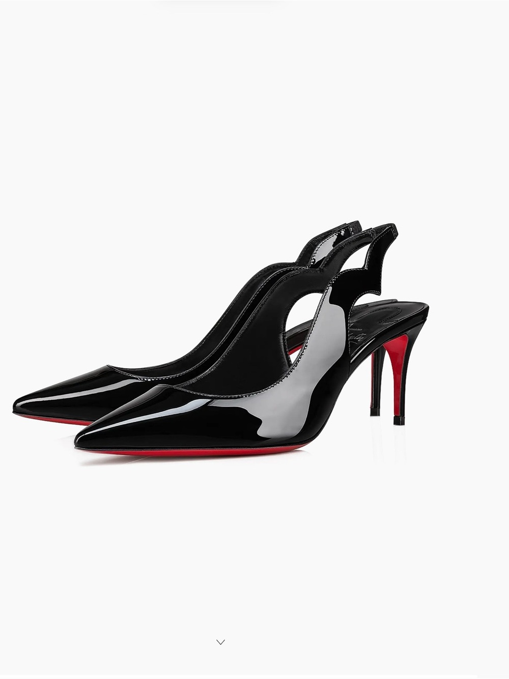 Christian Louboutin Black Patent Leather Slingback Pumps with Red Sole
